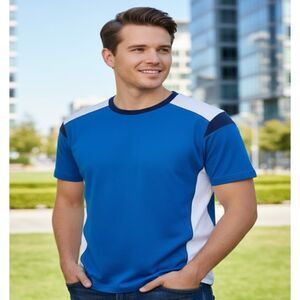 Bugatchi Uomo Sports Shirt Mens Pullover Blue White Pima Cotton Size L